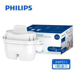 【Philips 飛利浦】超濾濾水壺濾芯*3入-通用版(AWP211)
