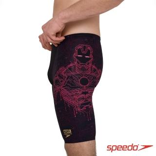 【SPEEDO】男 運動及膝泳褲 Marvel(黑/紅)
