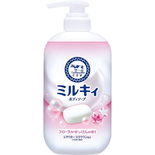 【日本牛乳石鹼】牛乳精華沐浴乳500ml(乳木果油/角鯊烷/玫瑰花香/柚子果香/清新皂香)