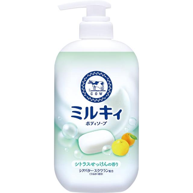 【日本牛乳石鹼】牛乳精華沐浴乳500ml(乳木果油/角鯊烷/玫瑰花香/柚子果香/清新皂香)
