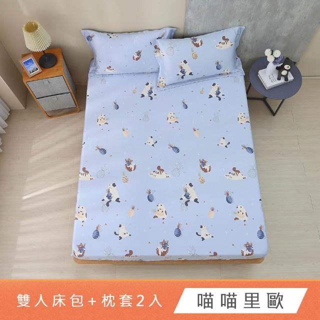 【HongYew 鴻宇】台灣製100%天絲 床包枕套組 雙人(多款 60支/300織)