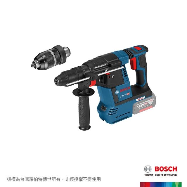 【BOSCH 博世】18V 鋰電無碳刷四溝鎚鑽_空機(GBH 18V-26 F)