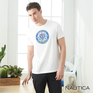 【NAUTICA】學院牛仔風短袖T恤(白色)