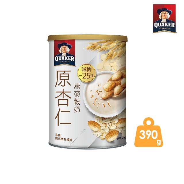 【QUAKER 桂格】原杏仁燕麥穀奶 390g*3罐(植物奶 奶素可食)