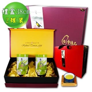 【龍源茶品】梨山手採高冷甘甜韻烏龍茶葉禮盒150gx2罐(共300g;附提袋;春茶;生青茶;無焙火;微發酵)