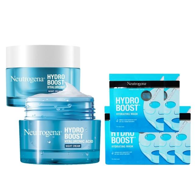 【Neutrogena 露得清】水活保濕凝露/凝霜/晚霜4入組+送凝露15gx4(柯佳嬿代言)