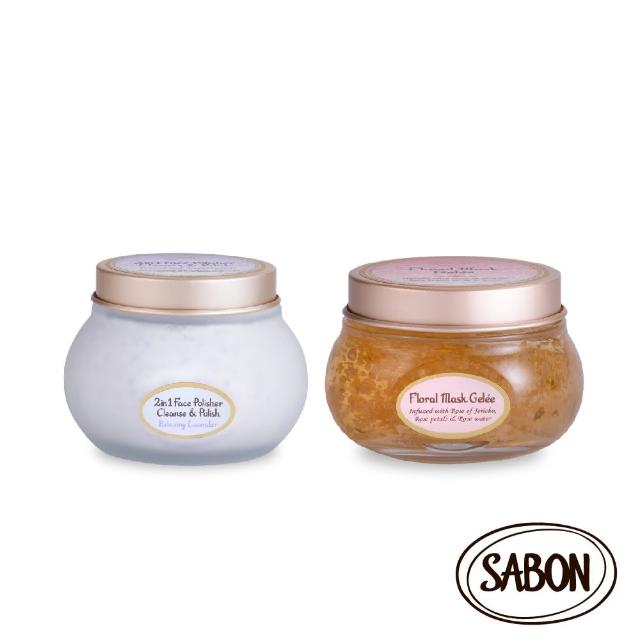 【SABON】臉部清潔保濕組(臉部純淨磨砂膏200ml+復活草保濕玫瑰花瓣凍膜125ml)