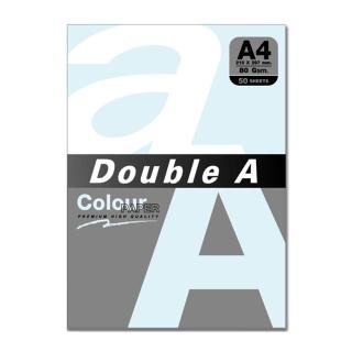 【Double A】80g彩色影印紙-粉藍色50入-DA154(4包/組)