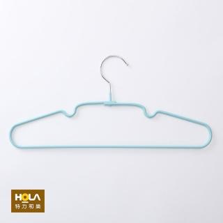 【HOLA】典雅防滑衣架10入 湖水綠