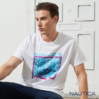 【NAUTICA】立體感圖騰短袖T恤(白色)