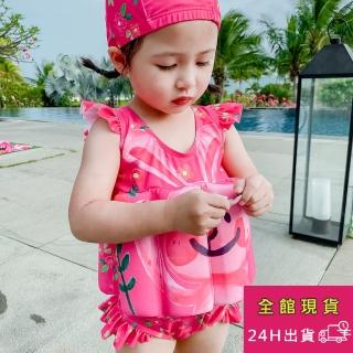 【AS 梨卡】兒童 泳衣 泳裝 女童 連身款 自然浮力 裙子 小童泳裝 三角泳衣 兒童連身泳衣CH665