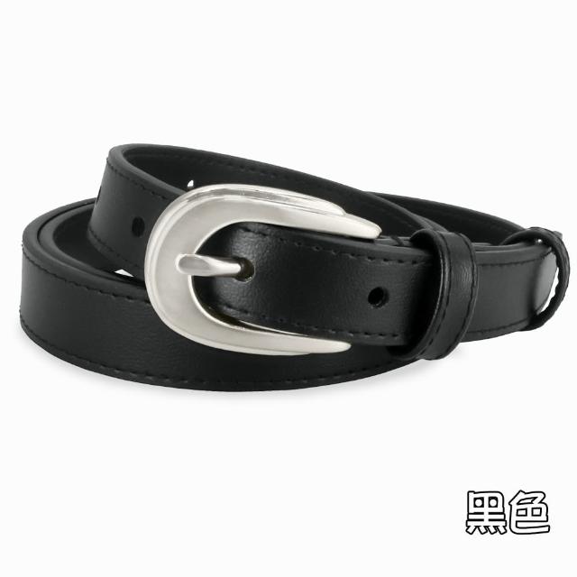 【CH-BELT 銓丞皮帶】顯瘦造型女帶 流行細版女生腰帶皮帶(黑/咖)