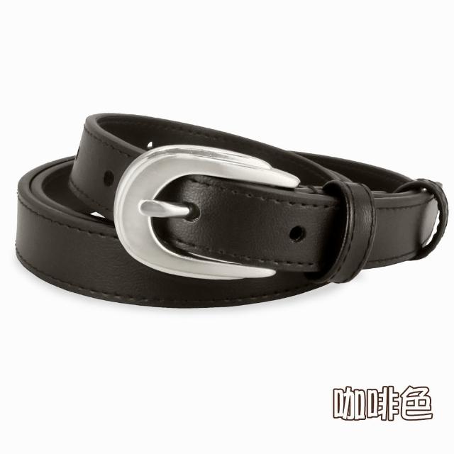 【CH-BELT 銓丞皮帶】顯瘦造型女帶 流行細版女生腰帶皮帶(黑/咖)