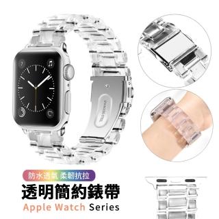 【ANTIAN】Apple Watch Series 7/6/5/4/3/2/1/SE 透明透氣簡約運動錶帶