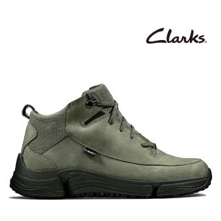 【Clarks】城市漫遊 C. Shell 防潑水輕戶外三瓣底高筒休閒女鞋(灰綠色)