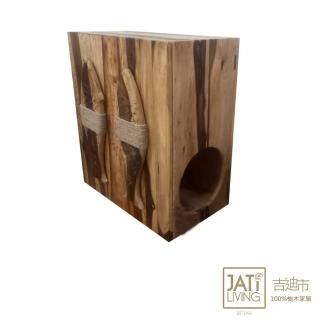 【吉迪市柚木家具】胡桃木魚雕小貓屋 LT-079D(寵物用品 貓窩 貓咪 寵物窩 簡約)