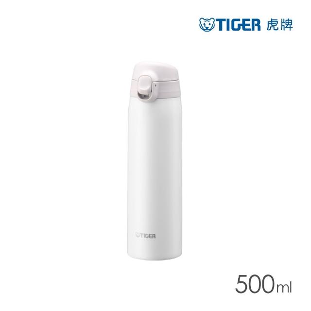 【TIGER 虎牌】買1送1 彈蓋雙層不鏽鋼保溫瓶 500ml(MCT-T050 真空保溫杯/保冰隨行杯)