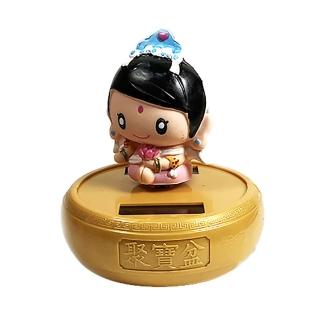 【十方佛教文物】虛空藏菩薩Q版太陽能轉運聚寶盆(具有賜予利樂的力量)