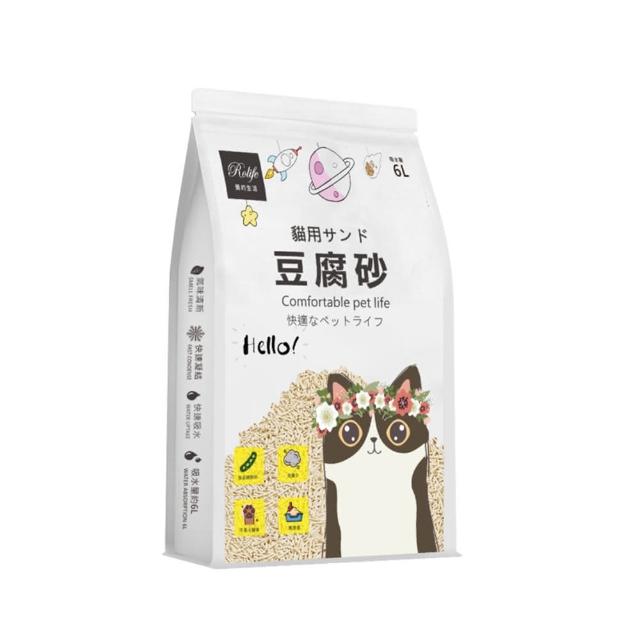 【RoLife 簡約生活】天然環保豆腐貓砂/益生菌混合款豆腐砂6L-8包組(全面升級益生菌配方除臭不加價)
