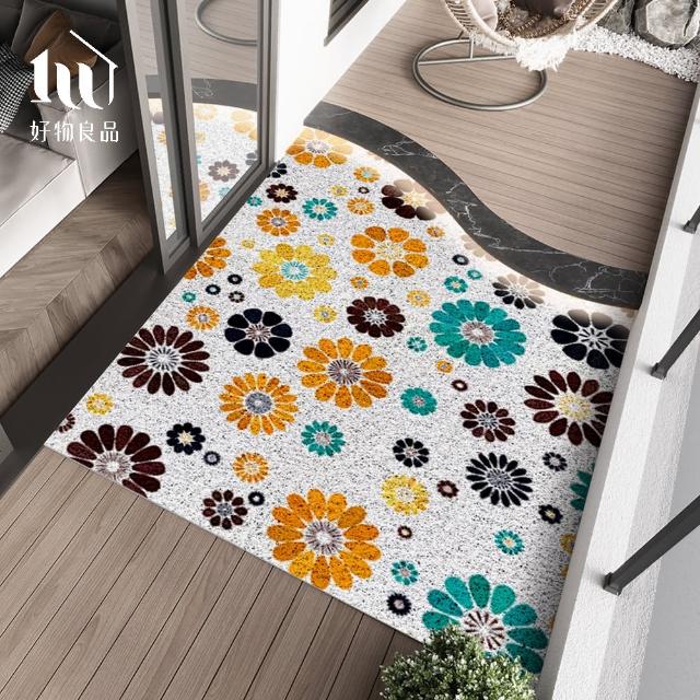 【好物良品】120x120cm_森林系可剪裁玄關絲圈刮泥地墊(防滑刮泥墊 腳踏墊 除塵墊 玄關地墊 絲圈地墊)