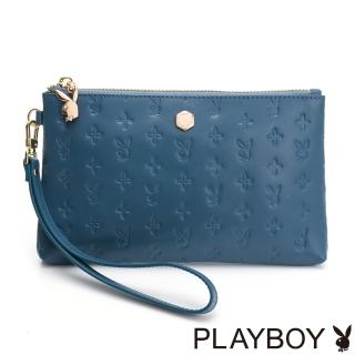 【PLAYBOY】萬用包附手挽帶 Colorful Bunny系列(藍色)