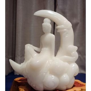 【桃花源創意工坊】新疆白玉水月觀音(玉)