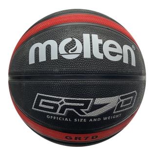 【MOLTEN】Molten 籃球 7號 男子 室外 大學 橡膠 深溝 12片貼 彈力 韌性 抓感 黑紅(BGR7D-RBK)
