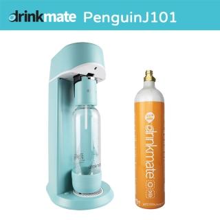 【Drinkmate】Penguin企鵝機氣泡水機J101(櫻花粉/鋼鐵灰/土耳其藍任選) 附850g大氣瓶