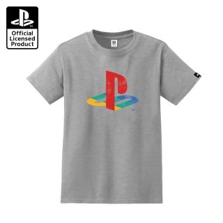 【SONY 索尼】原廠授權 PlayStation Retro復古經典彩色LOGO-灰色(OLP-TEE-08)