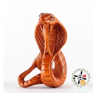 【十方佛教文物】蛇步錦程{黃楊木}開運精品(平安財運順利)