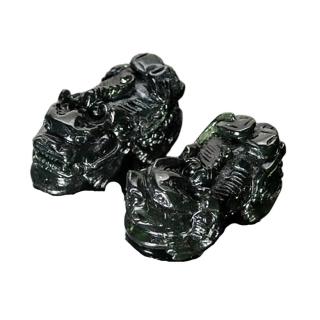 【十方佛教文物】招財貔貅{墨玉} 1對(平安財運順利)