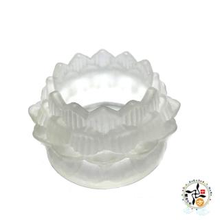 【十方佛教文物】白琉璃蓮花燈座 贈送白燭1個(平安財運順利)
