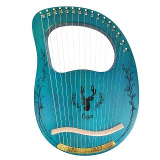 【JYC Music】SC-1手工迷你豎琴-水藍色/16弦萊卡琴/全桃花心木/含琴包及調音槌(手工迷你豎琴)