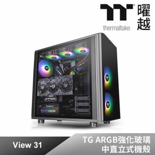 【Thermaltake 曜越】光透 View 31 TG ARGB強化玻璃中直立式機殼(CA-1H8-00M1WN-02)