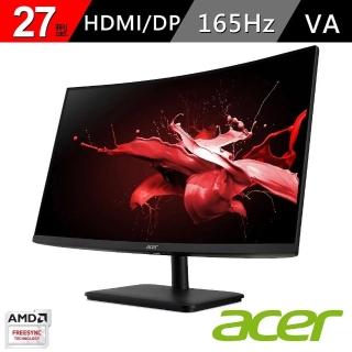 【Acer 宏碁】ED270R P 27型VA 165Hz曲面全高清電競螢幕