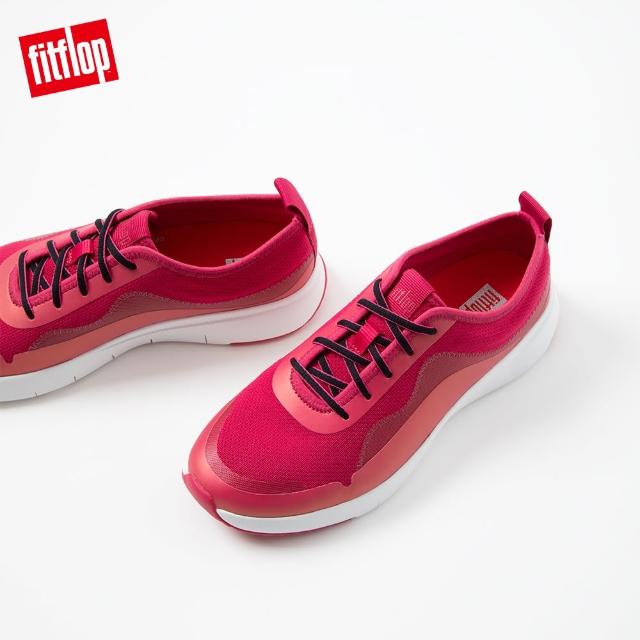 【FitFlop】BRIANNA KNIT SNEAKERS 運動風繫帶休閒鞋-女(梅果色)