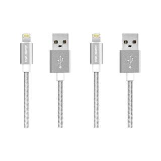 【Gigastone 立達國際】2入組鋁合金Apple Lightning編織充電傳輸線GC-3800S(MFi認證支援 iPhone14/13/充電)