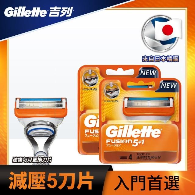 【Gillette 吉列】吉列Fusion鋒隱手動刀片（4刀頭 2入）