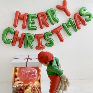 Merry Christmas聖誕節字母鋁模氣球-紅綠色(聖誕節 聖誕節佈置 聖誕 氣球 佈置)