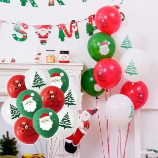 Merry Christmas聖誕節12寸加厚款乳膠氣球30顆(聖誕節 聖誕節佈置 聖誕 氣球 佈置 聖誕老人)