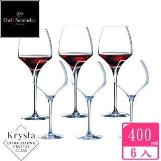 【chef & sommelier】OPEN UP玻璃水晶紅酒杯400cc(六入組)