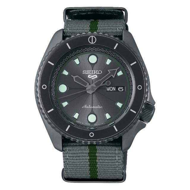 【SEIKO 精工】5 SPORT火影忍者聯名腕錶－鹿丸(SRPF75K1)