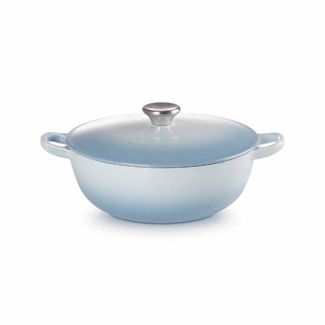 【Le Creuset】琺瑯鑄鐵鍋媽咪鍋 24cm(極光午夜藍/薰衣草/海岸藍/雪紡粉 4色選1)