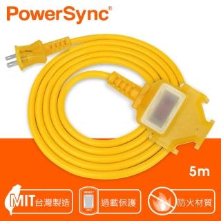 【PowerSync 群加】2P 1擴3插工業用動力延長線/黃色/5m(TU3C4050)