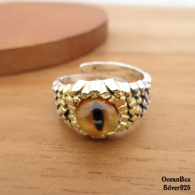 【海洋盒子】個性款虎眼設計925純銀戒指(可調整戒圍.男女皆可)