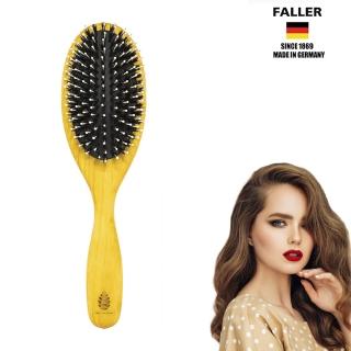 【FALLER 芙樂】德國製FSC大尺寸橢圓松木氣墊豚鬃纖維梳(讓秀髮閃閃動人)
