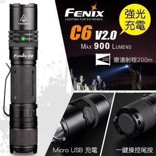 【Fenix】C6 V2.0 充電強光小直(Max 900 Lumens)