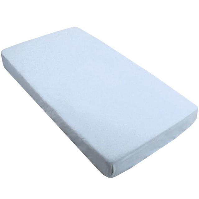 【kushies】有機棉嬰兒床床包 71x132cm(優雅素色-米白/粉紅/粉藍/淺灰)