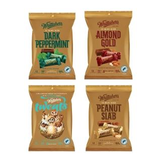 Whittakers 巧克力磚形分享包180g(跳跳糖牛奶/花生夾餡牛奶/杏仁夾餡牛奶/薄荷黑巧)