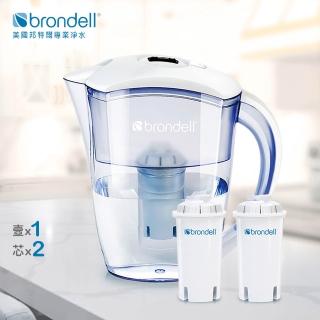 【Brondell】極淨白濾水壺+2入芯